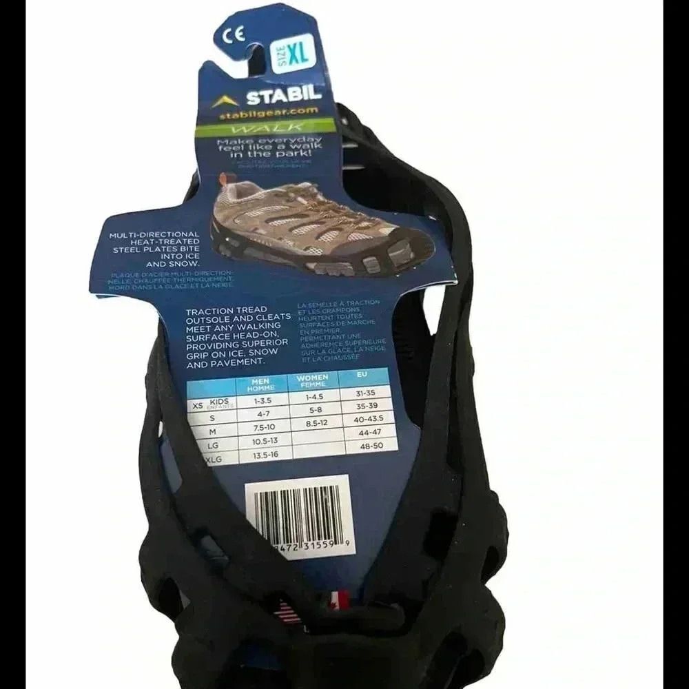STABILicers Walk Removable Snow and Ice Cleats -‎ Black Size XL